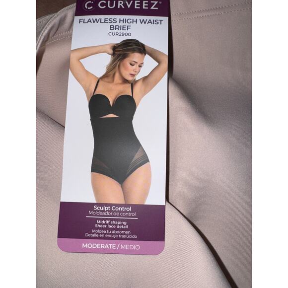 Brand New Curveez Women's Size XL Blush Pink High Waist Brief Flawless Underwear - Picture 5 of 8